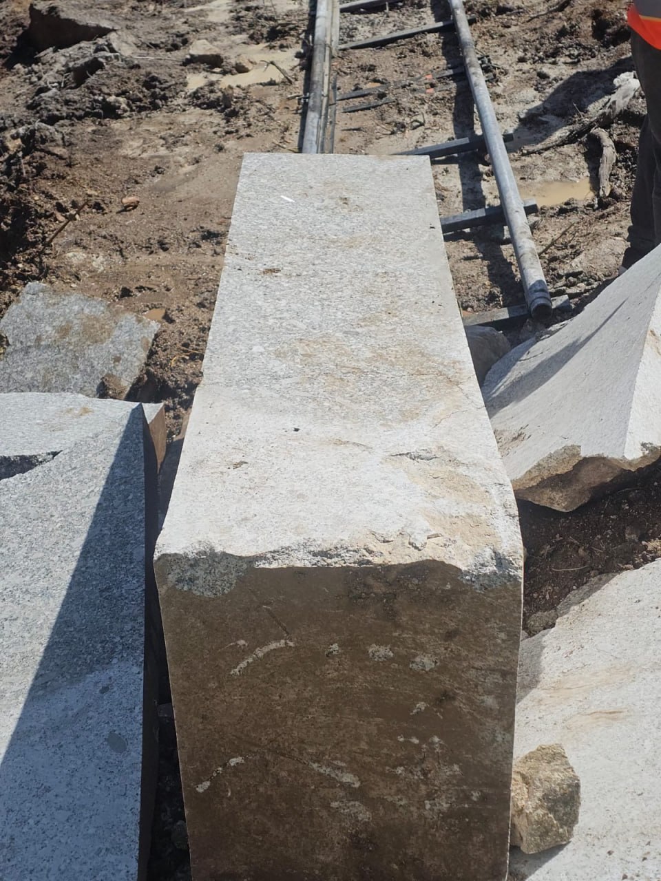 Granite block extracted from the Kailash site